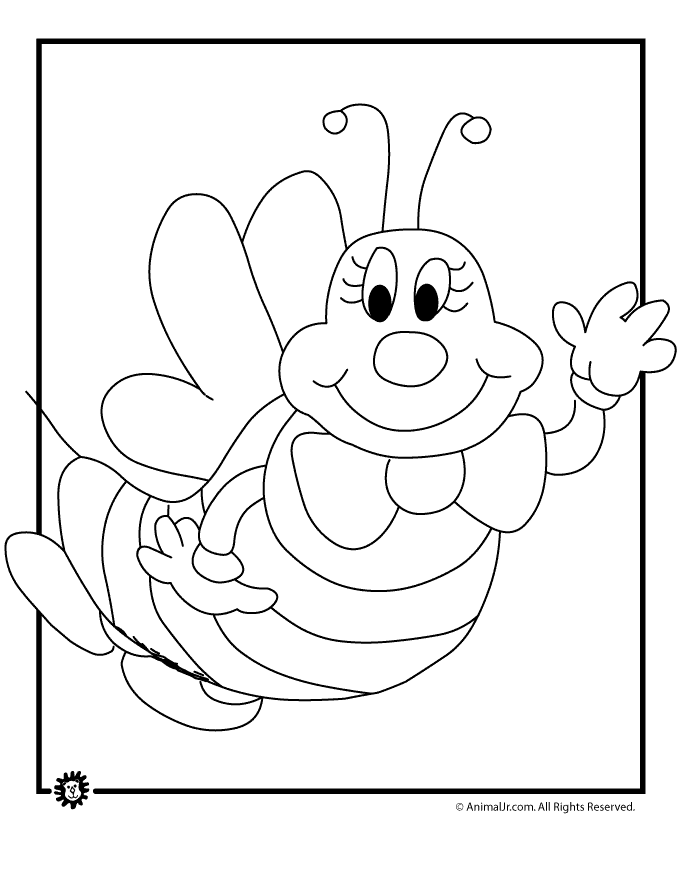 bumble abeille dessin à colorier animal jr.