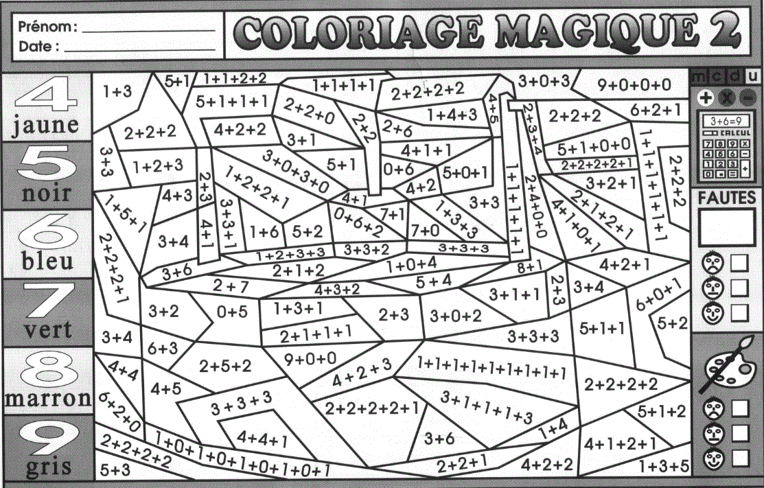 Image #18535 - Coloriage addition gratuit