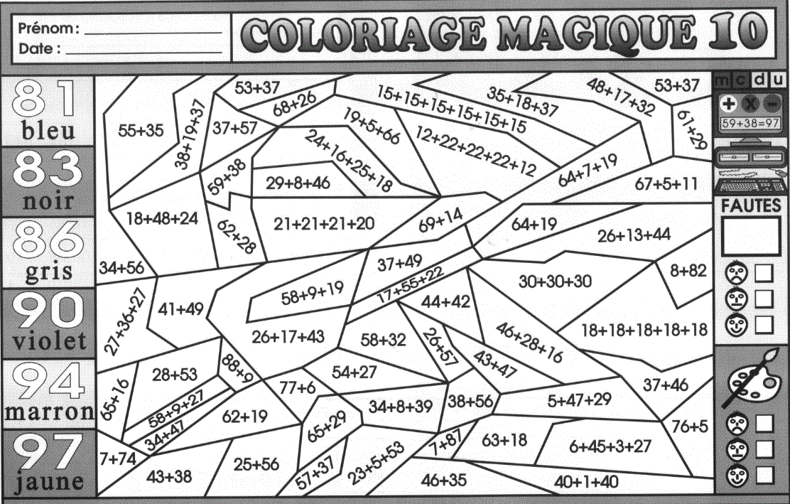 Image #18537 - Coloriage addition gratuit