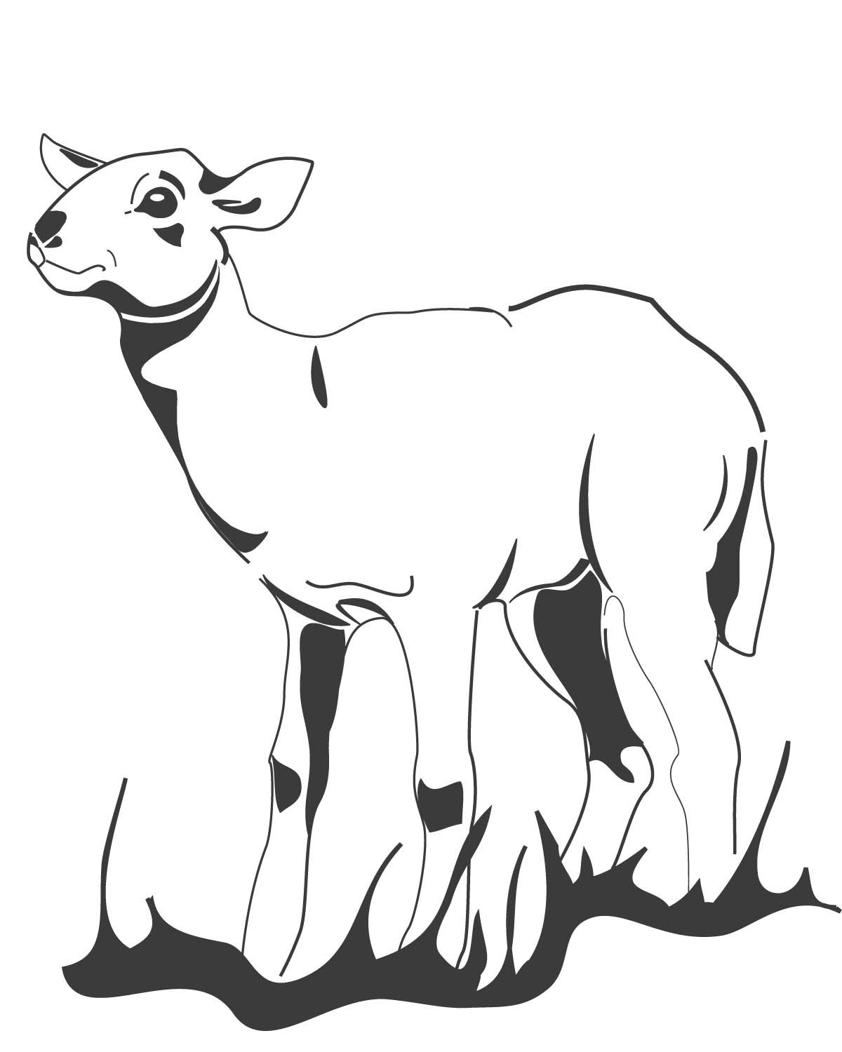 Dessin #12156 - image de agneau a imprimer et colorier