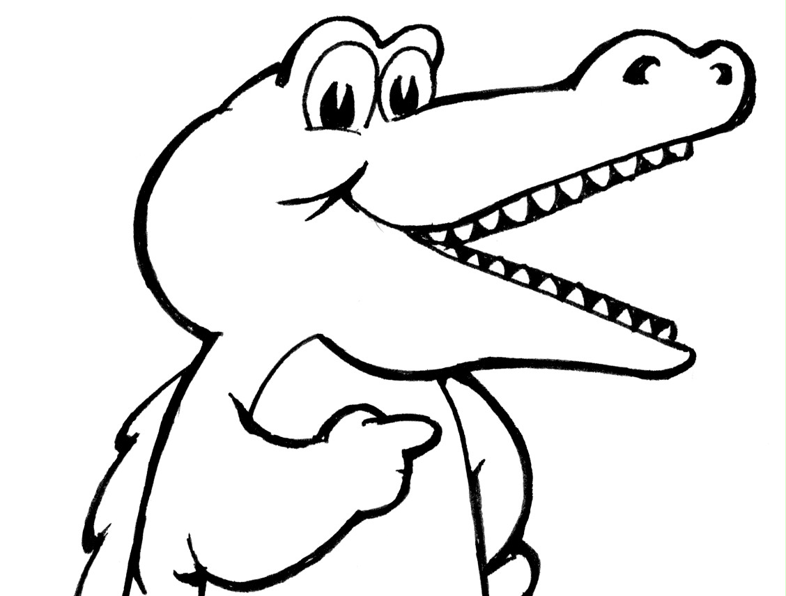 Dessin #12218 - image de alligator a imprimer et colorier