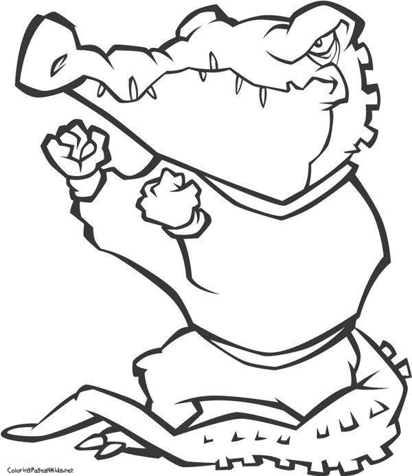 Dessin #12250 - dessin gratuit alligator a colorier
