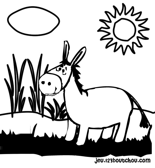 Coloriage ane gratuit à imprimer et colorier - #12321  Dessin #12321 - coloriage gratuit de ane a imprimer