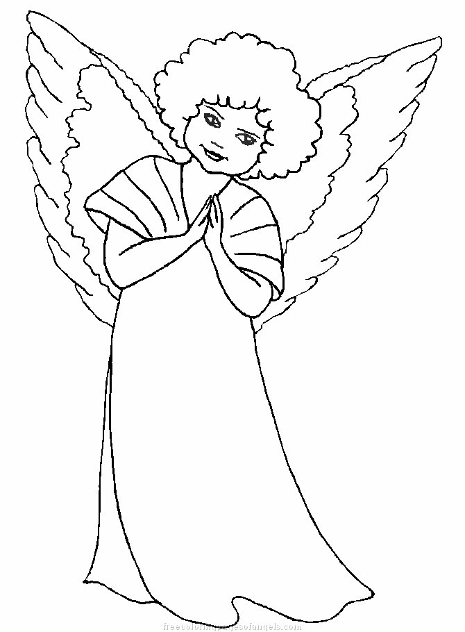 Dessin #14003 - Jolie image de ange a imprimer et colorier