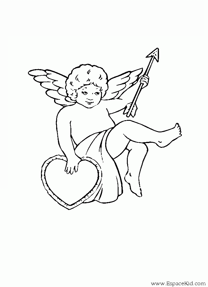 Dessin #14012 - Une Jolie image de ange à colorier pour t'amuser