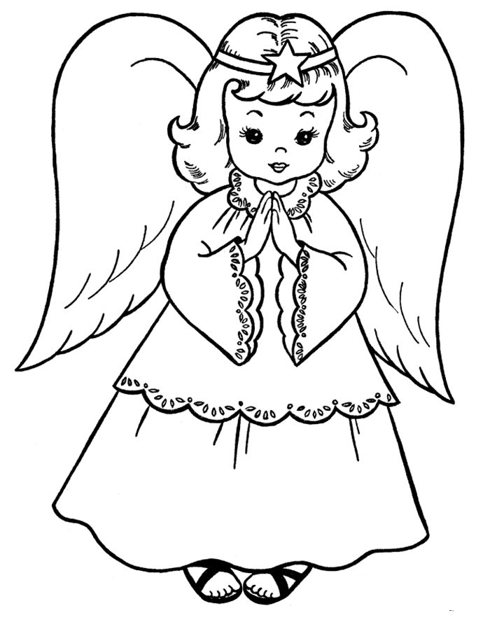 Dessin #10099 - dessin de ange de noel à colorier