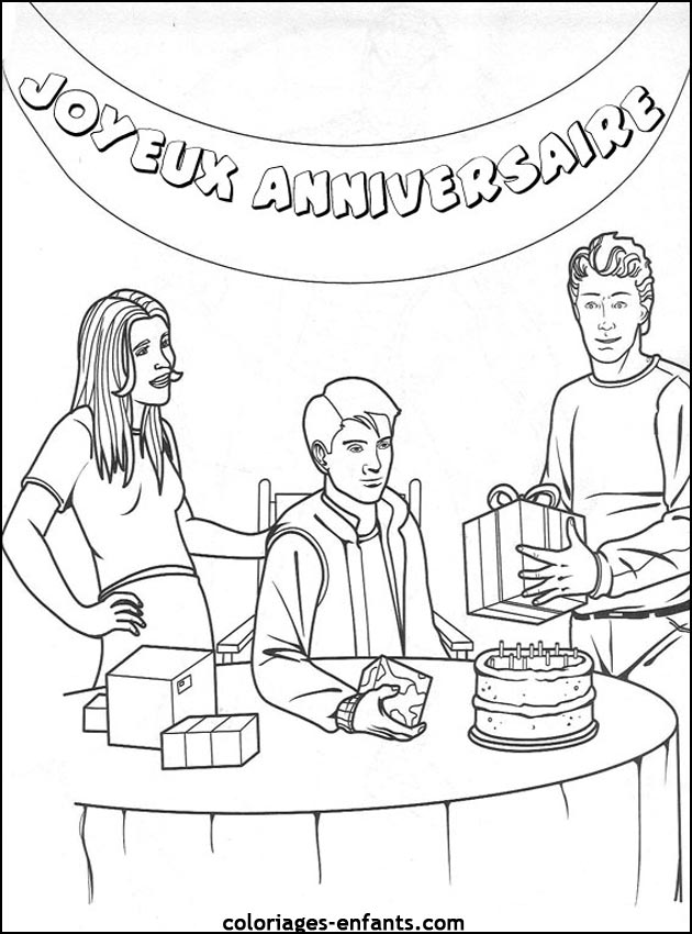 Dessin #10135 - dessin gratuit de anniversaire à imprimer