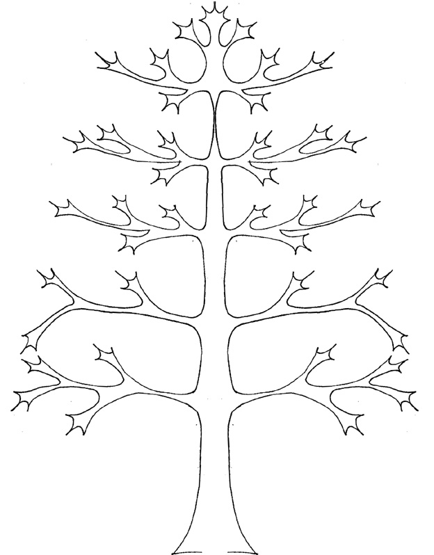 coloriage d'un arbre de vie graphique vierge tête à modeler