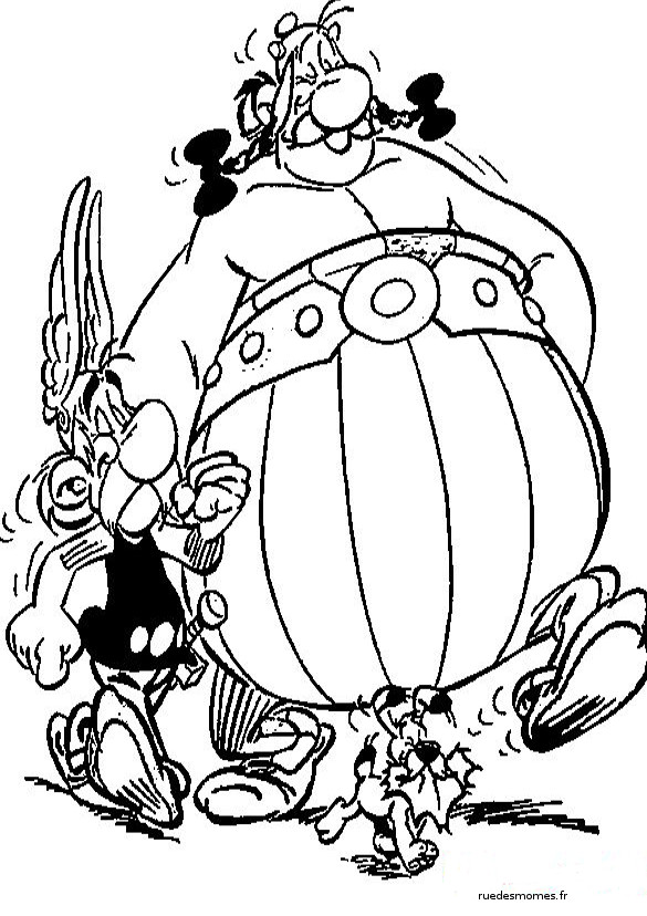 coloriage asterix obelix idefix
