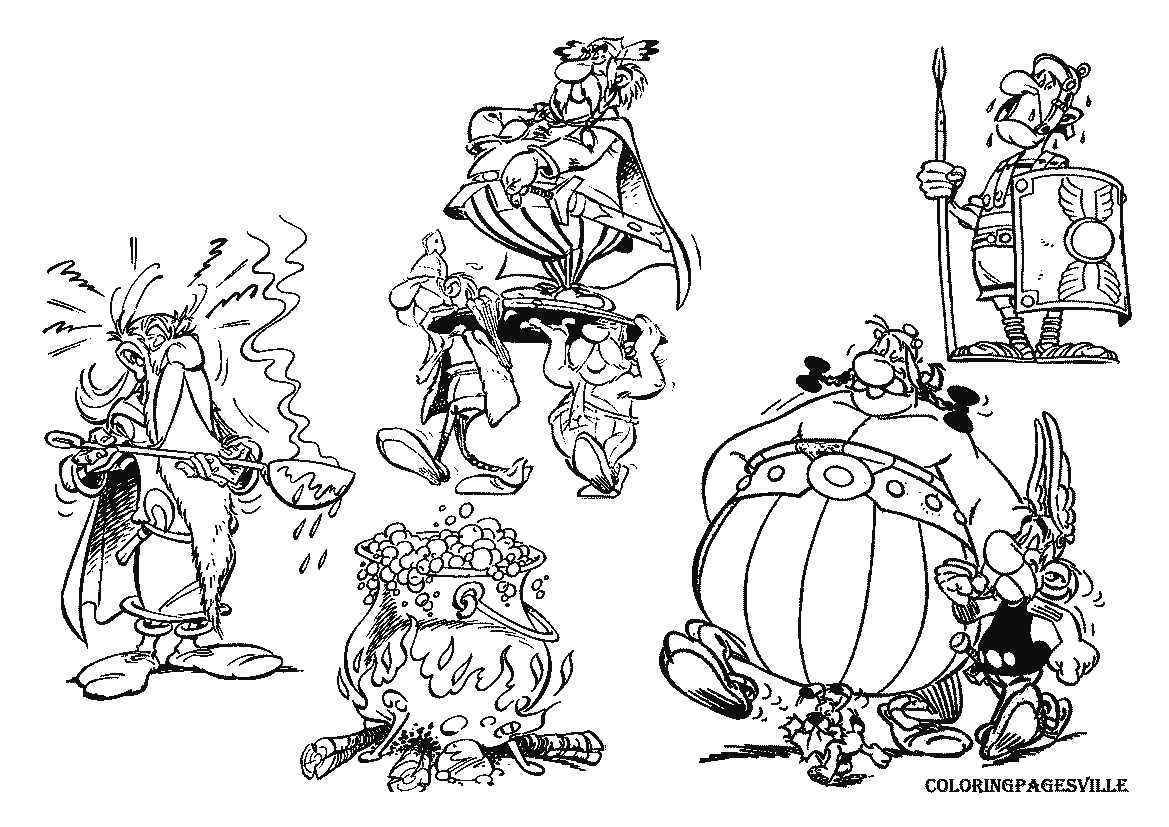 asterix dessins à colorier are featuring asterix obelix getafix dogmatix 