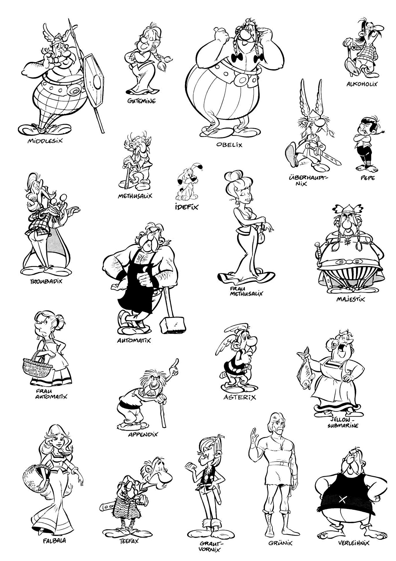 coloriage adulte-asterix-personnages dans Livres et Comics 