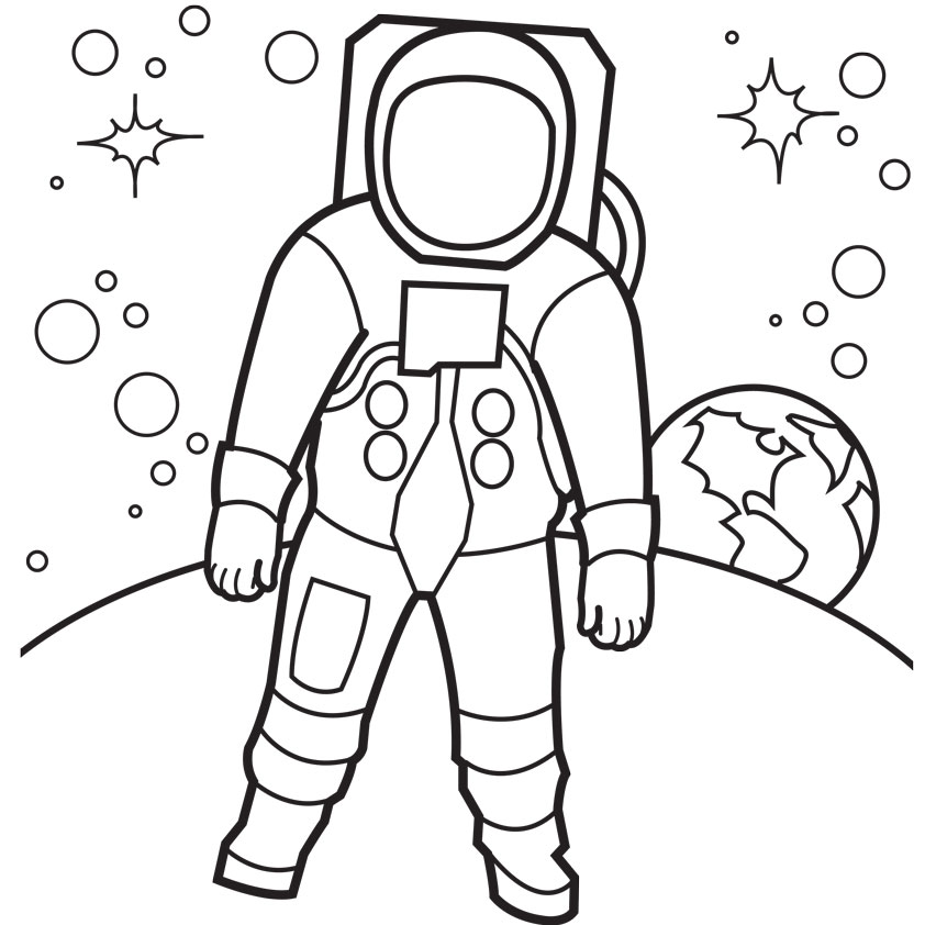 Dessin #14047 - dessin de astronaute à colorier