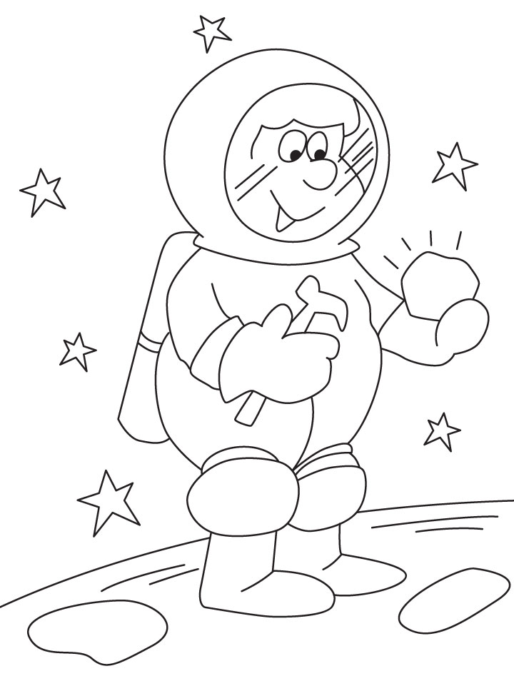 Dessin #14049 - Une Jolie image de astronaute a imprimer pour les enfants