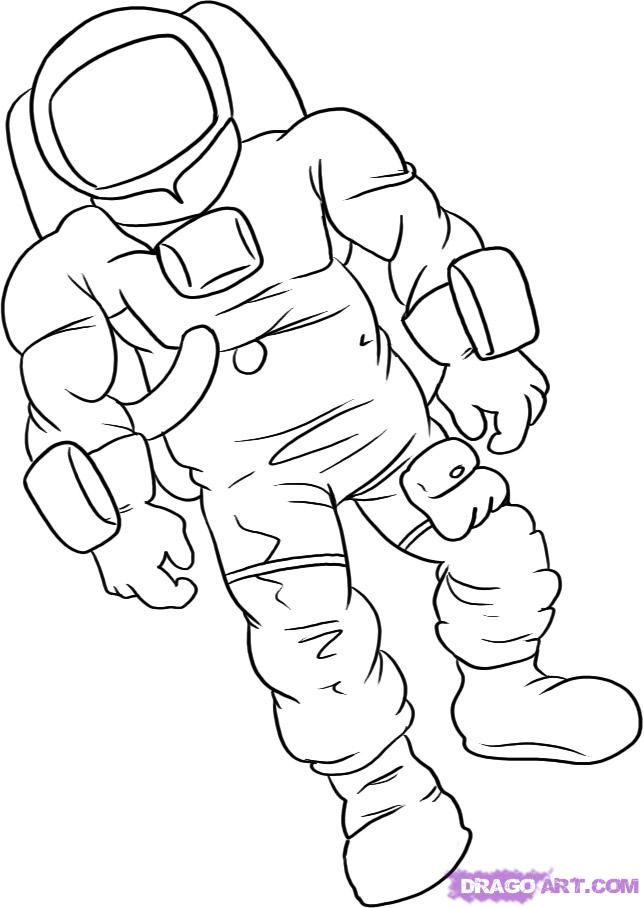 Dessin #14052 - Dessin gratuit astronaute a imprimer et colorier