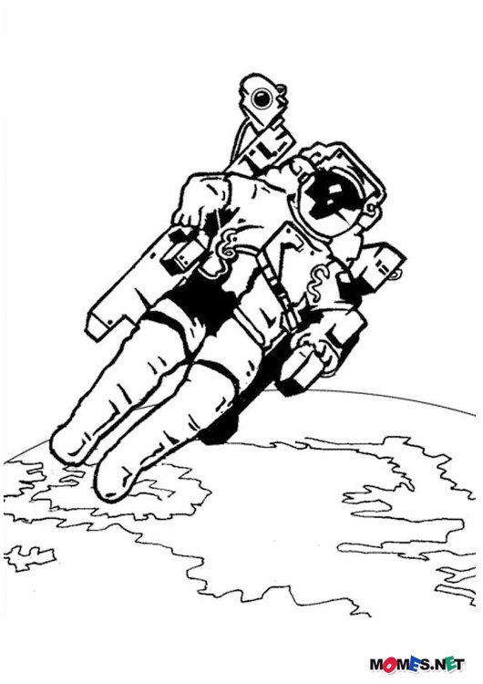 Dessin #14054 - jeux de coloriage astronaute a colorier