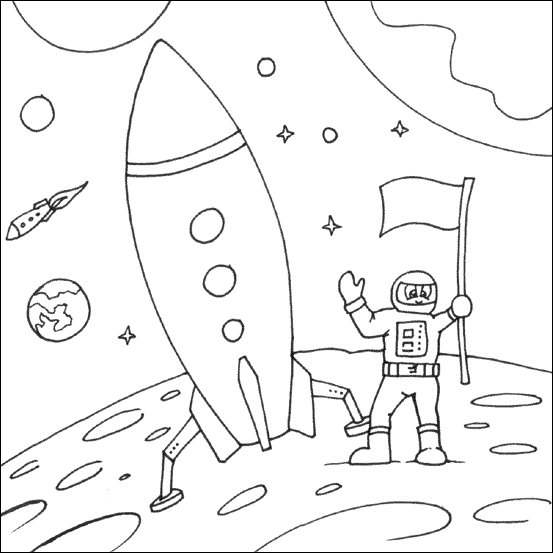 Dessin #14056 - coloriage astronaute