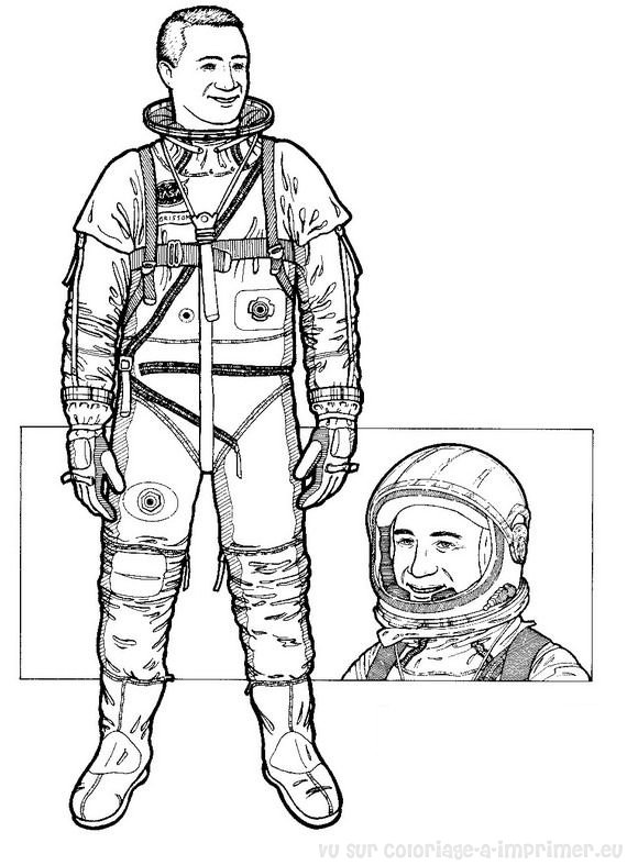 Dessin #14063 - coloriage de astronaute à imprimer
