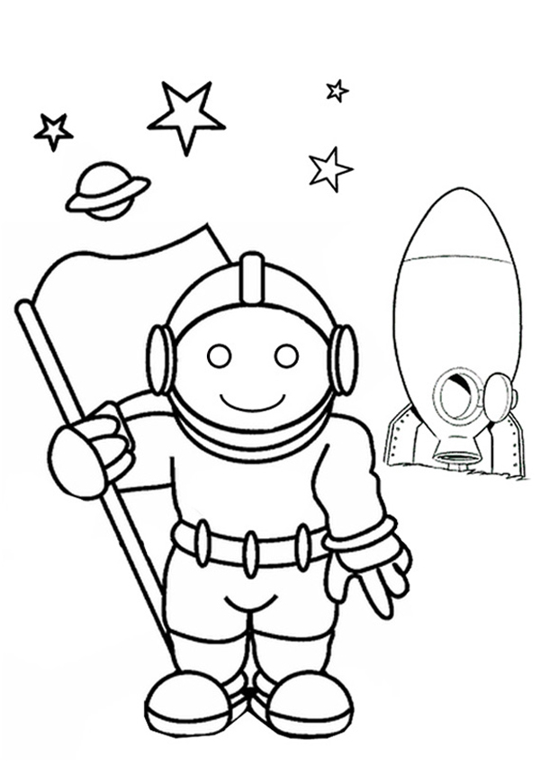 Dessin #14067 - coloriage astronaute
