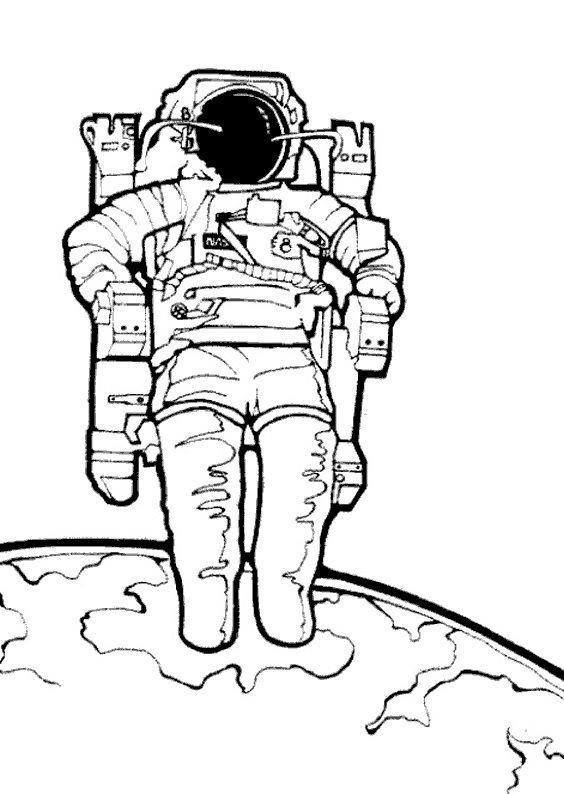 Dessin #14079 - dessin de astronaute à colorier