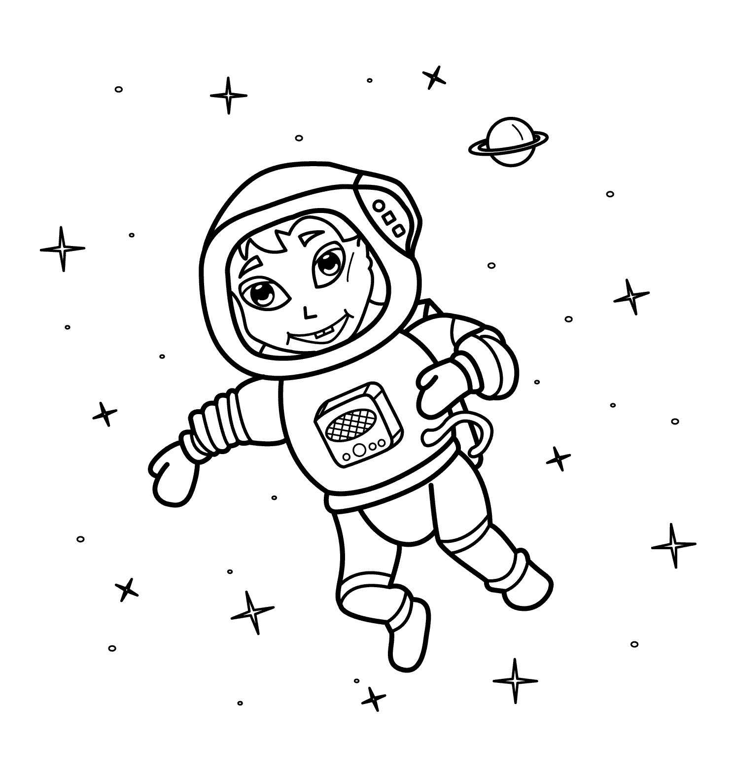 Dessin #14082 - Dessin de astronaute gratuit a imprimer et colorier