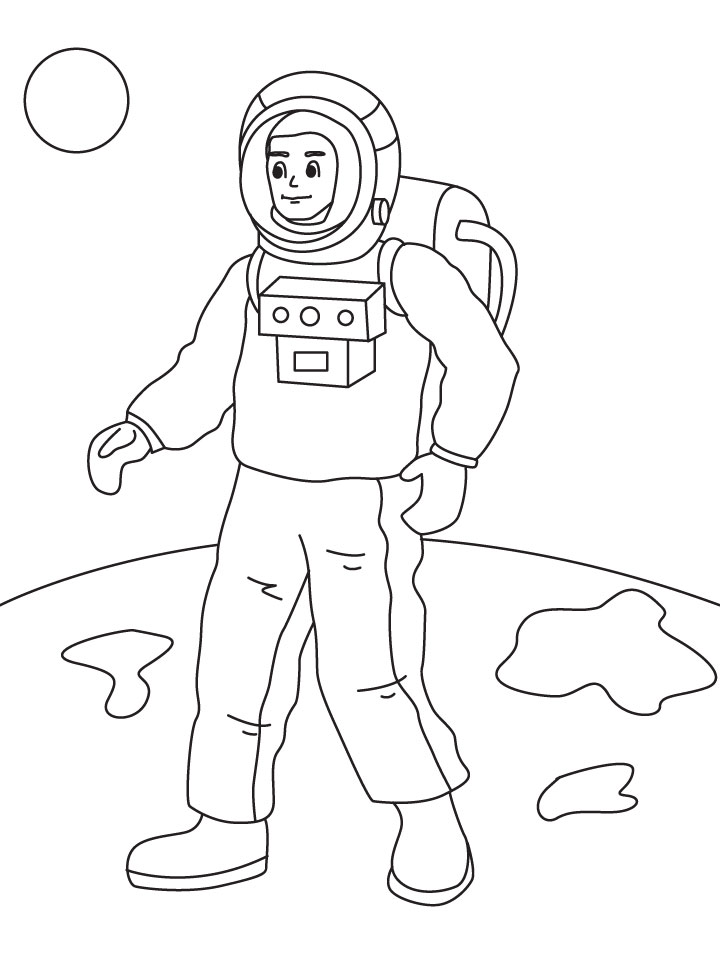Dessin #14089 - coloriage astronaute gratuit à imprimer et colorier