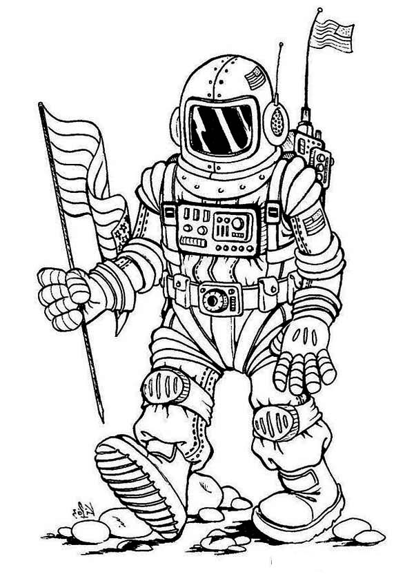 Dessin #14095 - coloriage de astronaute gratuit a imprimer et colorier