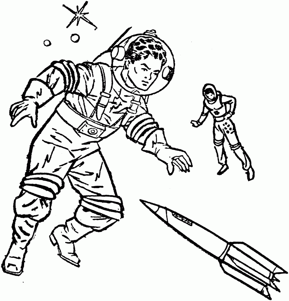 Dessin #14097 - coloriage astronaute