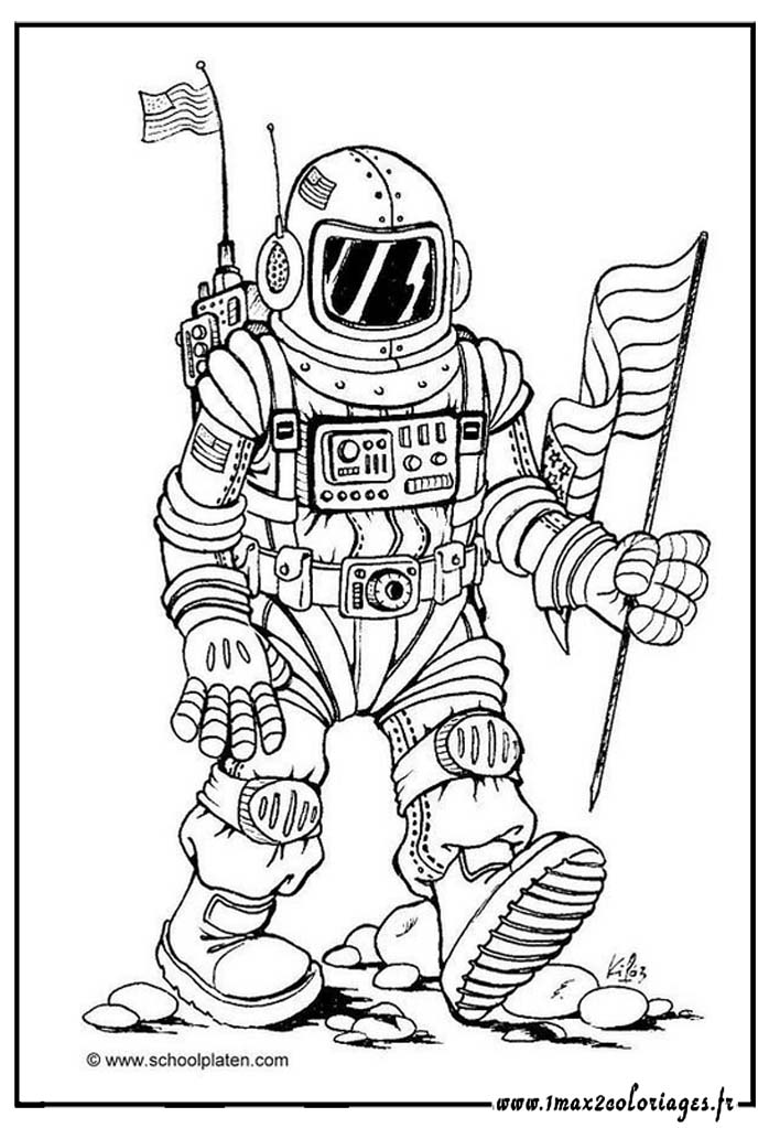 Dessin #14101 - coloriage astronaute à colorier