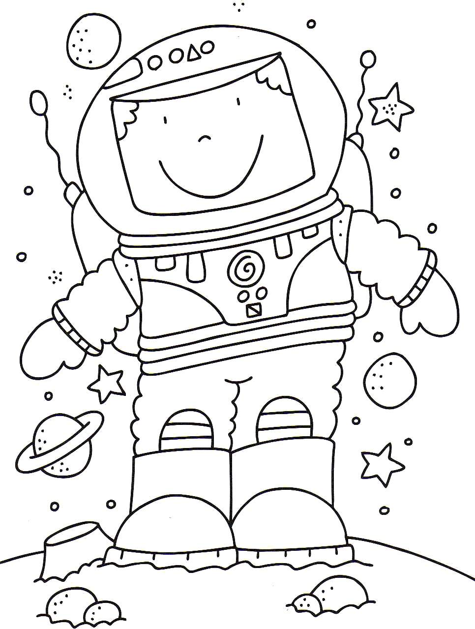Dessin #14104 - dessin de astronaute a colorier