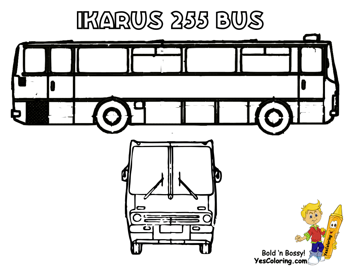 Dessin #15722 - dessin de autocar a colorier