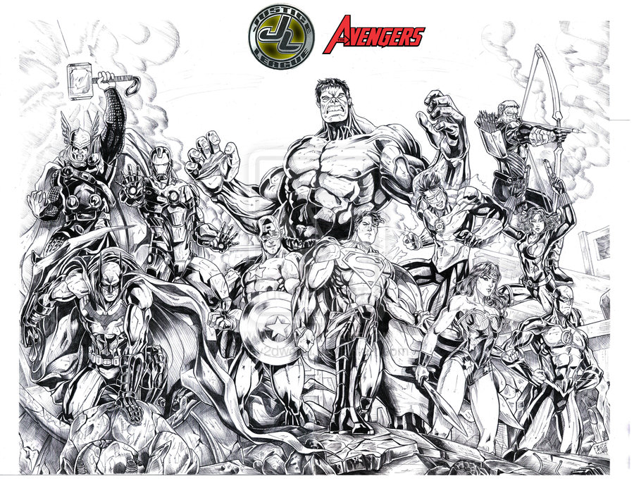 justice league of america et the avengers par jey2dworld
