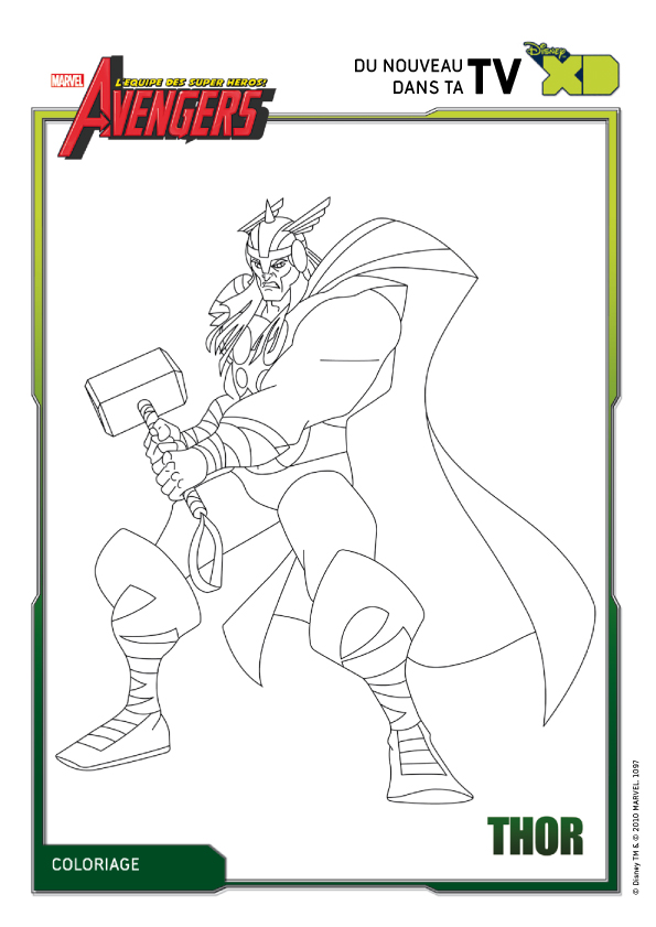 coloriage avengers thor