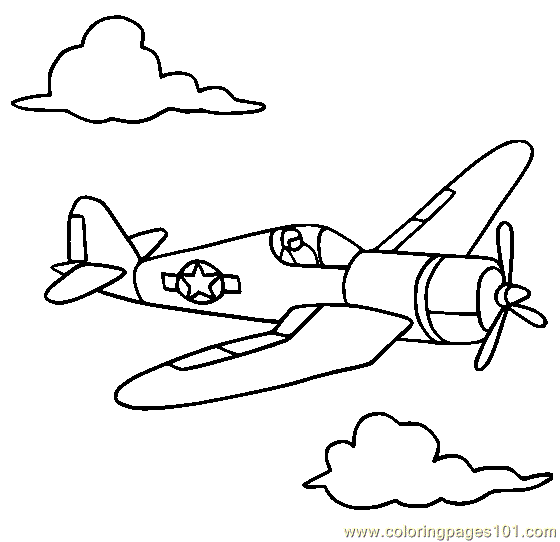 Dessin #15778 - Un beau dessin de avion de chasse a colorier - niveau débutant