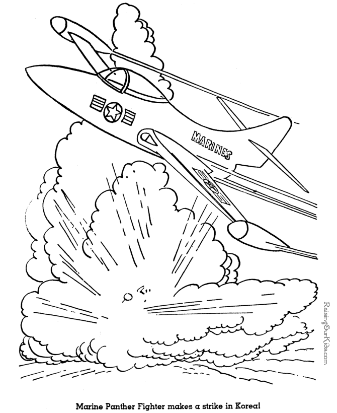 Dessin #15787 - Un beau dessin de avion de chasse a imprimer pour les enfants