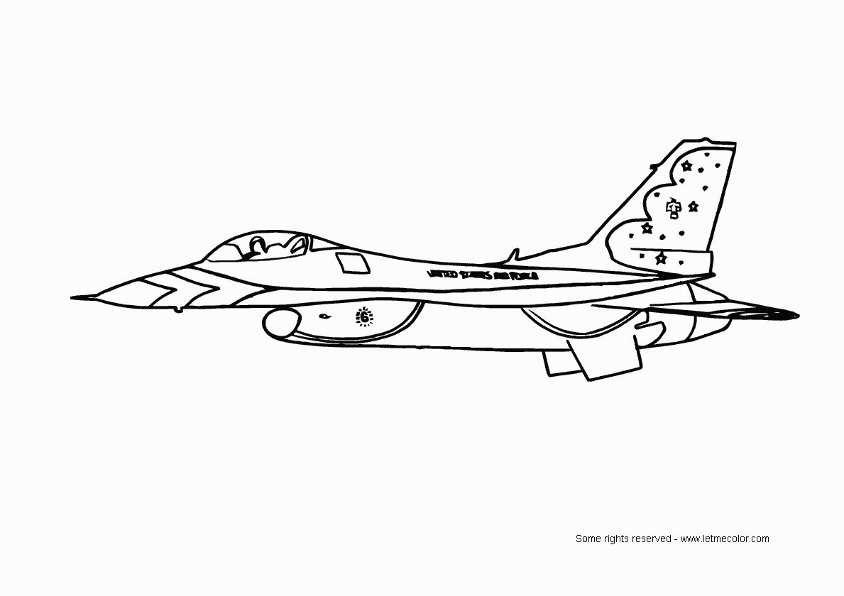 Dessin #15793 - Coloriage avion de chasse