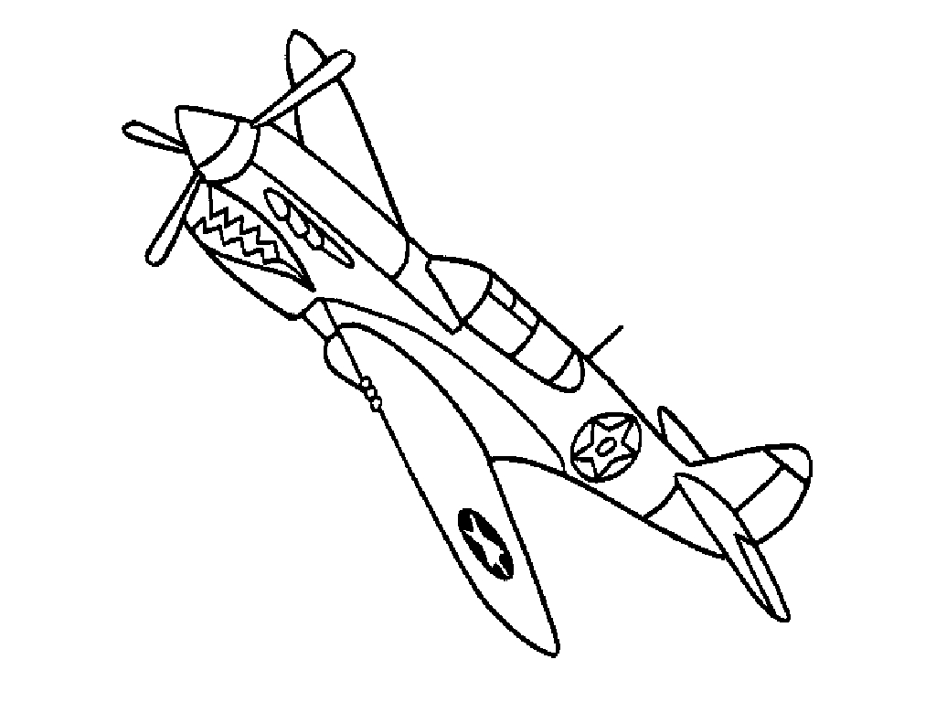 Dessin #15807 - coloriage de avion de guerre gratuit à imprimer et colorier