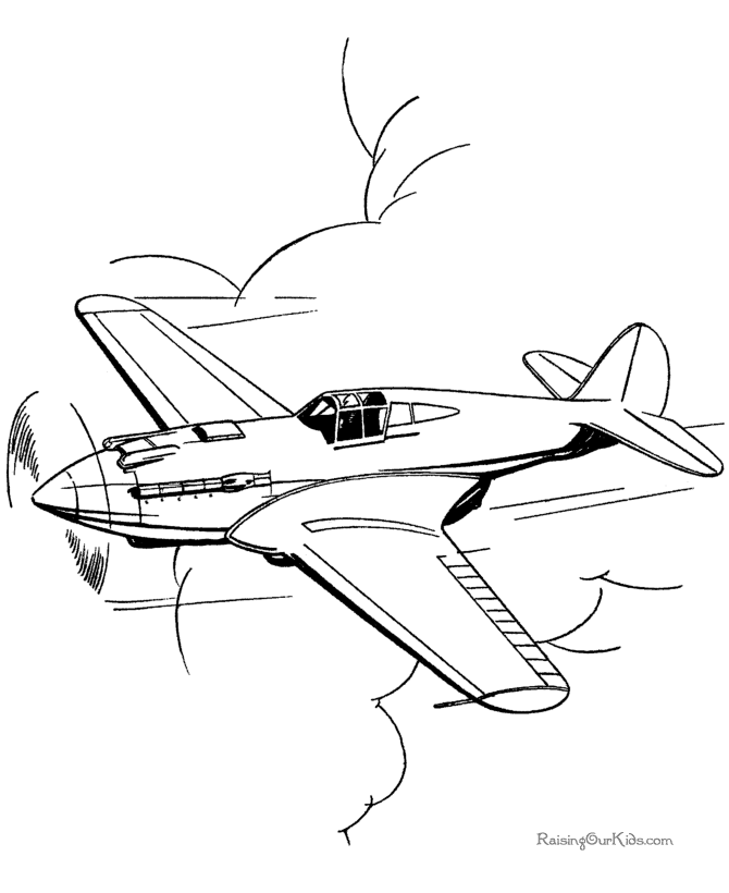Dessin #15834 - Coloriage avion de guerre