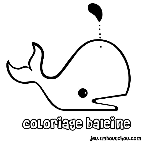 Dessin de baleine a colorier