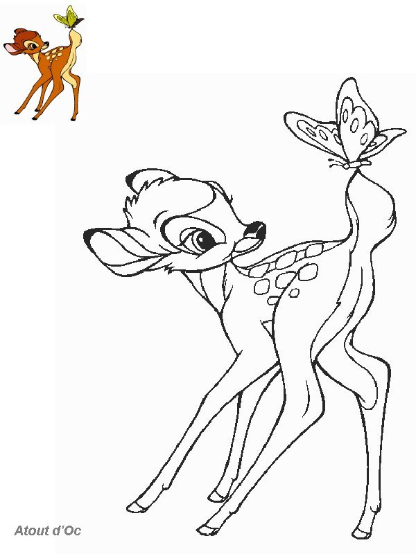 Dessin #11184 - dessin gratuit bambi à imprimer