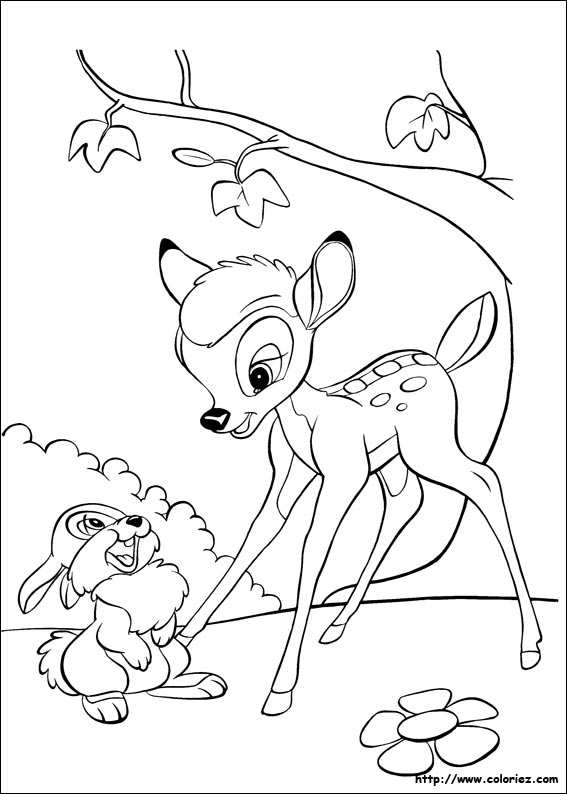 Dessin #11144 - image de bambi a colorier