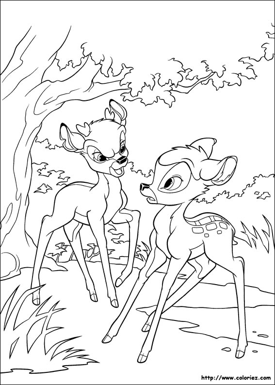 Dessin #11151 - Image de bambi a imprimer et colorier