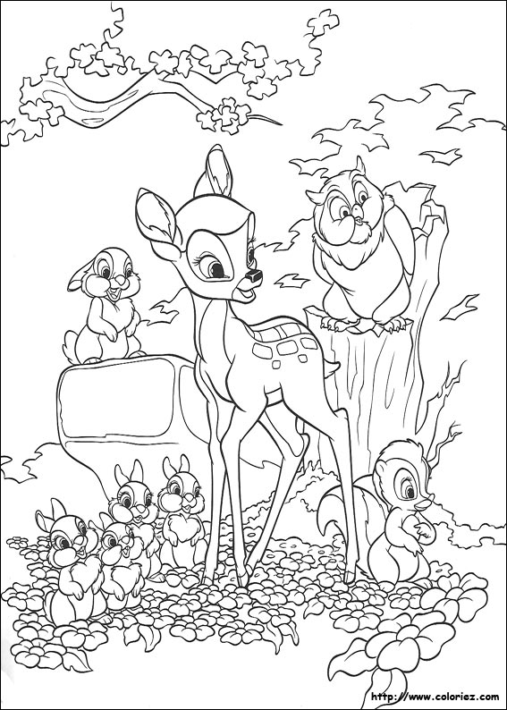 Dessin #11142 - dessin gratuit de bambi à imprimer
