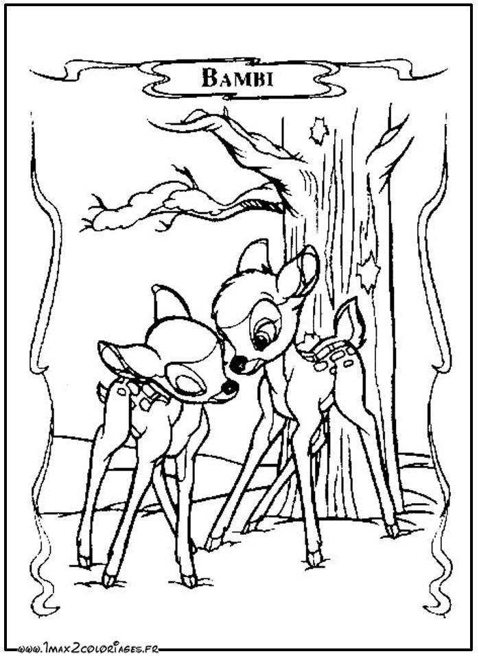 Dessin #11125 - coloriage gratuit de bambi à imprimer