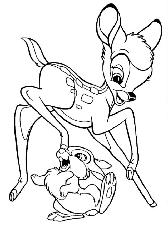 Dessin #11171 - dessin de bambi pour imprimer et colorier