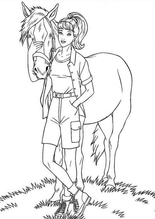 Coloriage barbie  Dessin de barbie a colorier