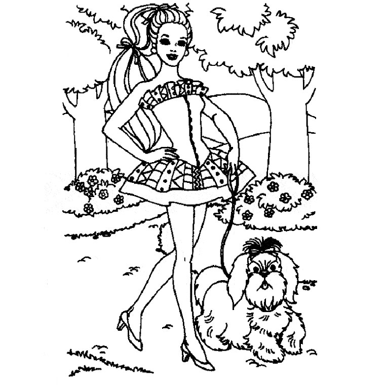 Imprimer le coloriage barbie chien pour imprimer le coloriage barbie  Dessin de barbie gratuit a imprimer et colorier