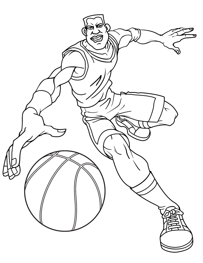 Image #17077 - Coloriage basketball gratuit