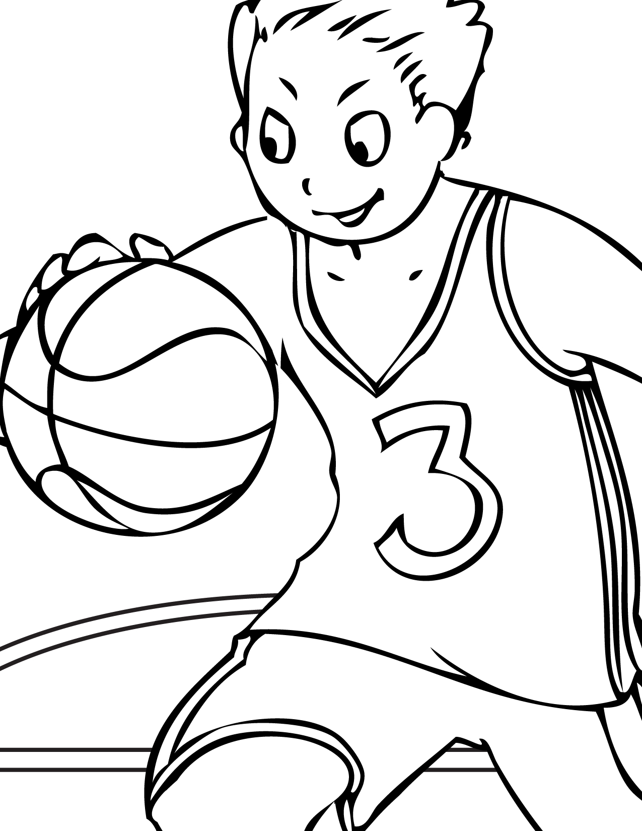 Image Coloriage basketball gratuit