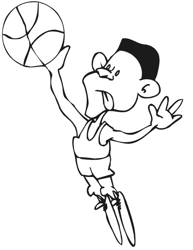 Image #17116 - Coloriage basketball gratuit
