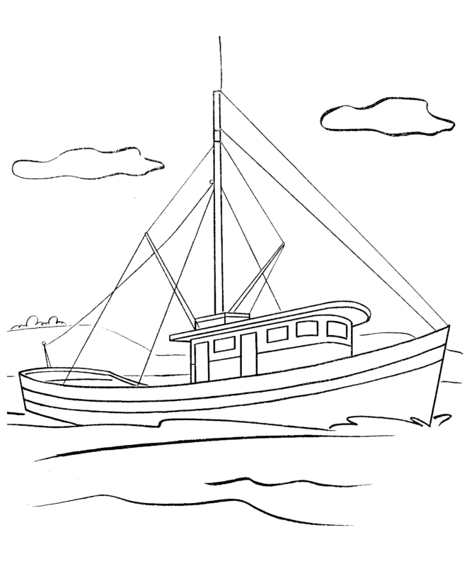 Image #18028 - Coloriage bateau gratuit